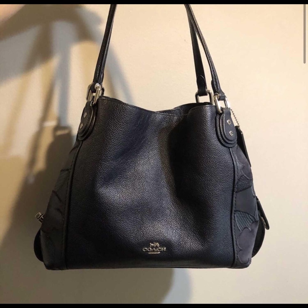 Coach Black Pebbled Leather Shoulder Bag